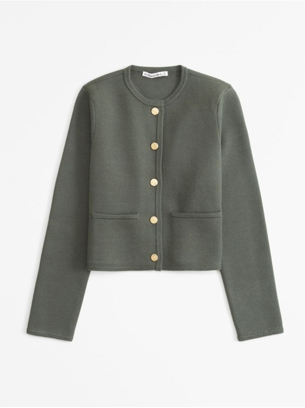 Abercrombie & Fitch fine-knit crewneck cardigan